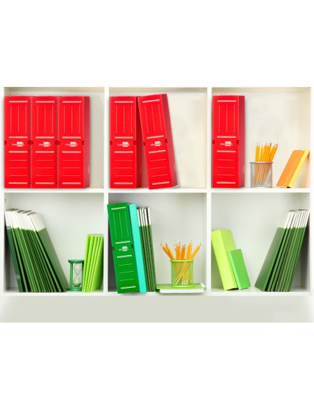 Caja archivo definitivo plastico liderpapel rojo 387x275x105 mm