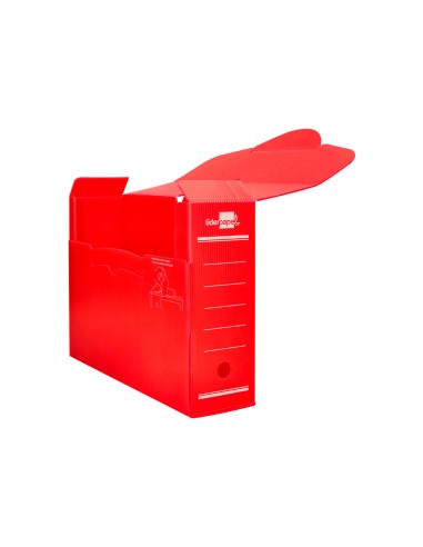Caja archivo definitivo plastico liderpapel rojo 387x275x105 mm