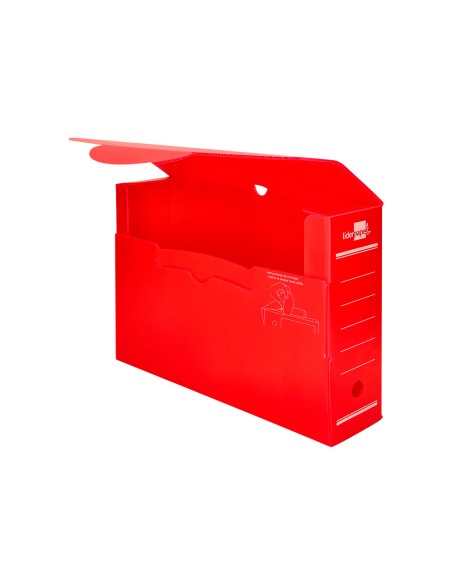 Caja archivo definitivo plastico liderpapel rojo 387x275x105 mm