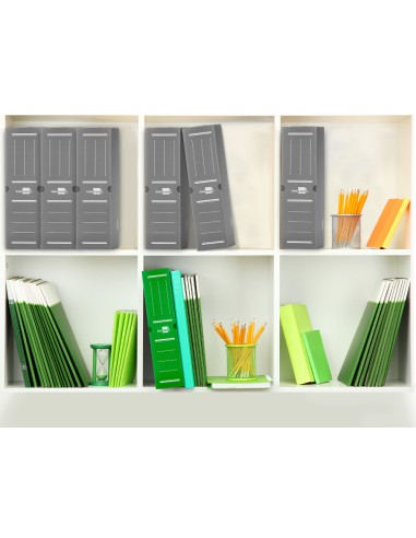 Caja archivo definitivo plastico liderpapel gris 387x275x105 mm