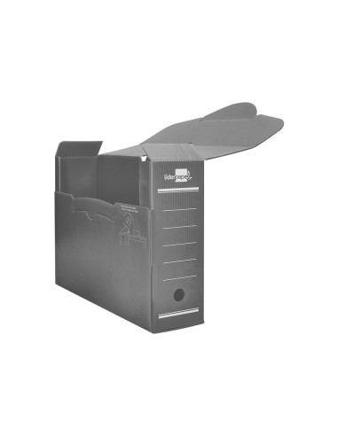 Caja archivo definitivo plastico liderpapel gris 387x275x105 mm