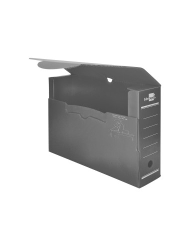 Caja archivo definitivo plastico liderpapel gris 387x275x105 mm