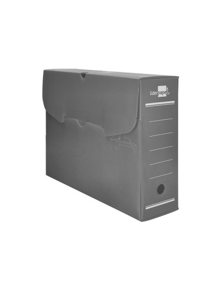 Caja archivo definitivo plastico liderpapel gris 387x275x105 mm