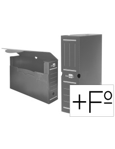 Caja archivo definitivo plastico liderpapel gris 387x275x105 mm