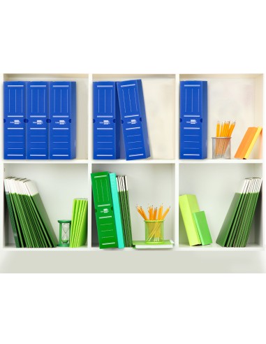 Caja archivo definitivo plastico liderpapel azul 387x275x105 mm