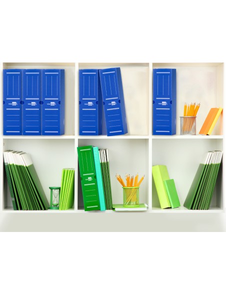 Caja archivo definitivo plastico liderpapel azul 387x275x105 mm