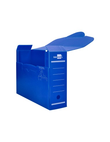 Caja archivo definitivo plastico liderpapel azul 387x275x105 mm