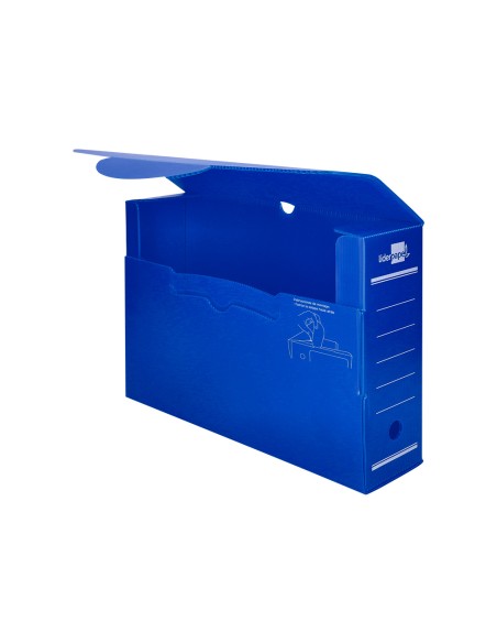 Caja archivo definitivo plastico liderpapel azul 387x275x105 mm