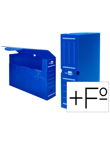 Caja archivo definitivo plastico liderpapel azul 387x275x105 mm