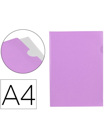 Carpeta liderpapel dossier unero polipropileno din a4 lavanda opaco 20 hojas