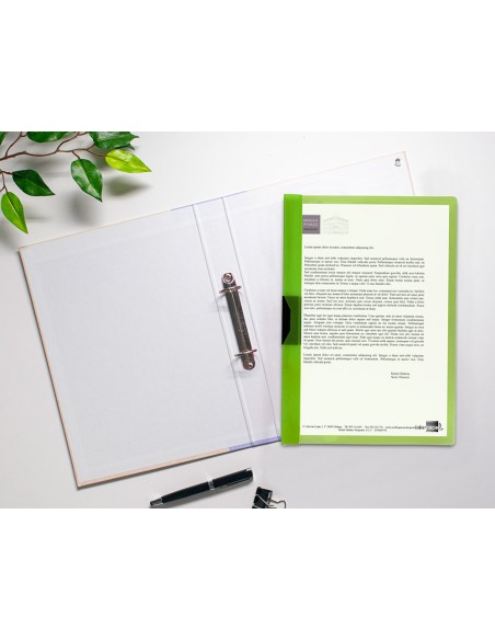 Carpeta liderpapel dossier pinza lateral polipropileno din a4 verde translucido 60 hojas pinza deslizante