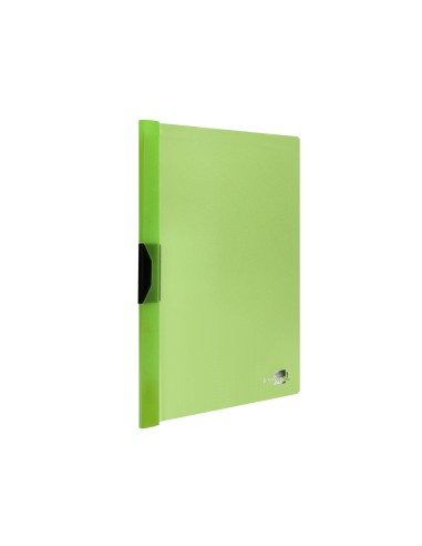 Carpeta liderpapel dossier pinza lateral polipropileno din a4 verde translucido 60 hojas pinza deslizante