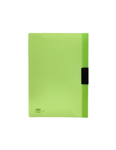 Carpeta liderpapel dossier pinza lateral polipropileno din a4 verde translucido 60 hojas pinza deslizante