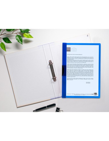 Carpeta liderpapel dossier pinza lateral polipropileno din a4 azul translucido 60 hojas pinza deslizante