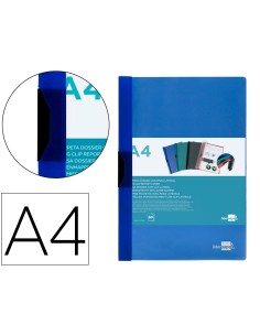 Carpeta liderpapel dossier pinza lateral polipropileno din a4 azul translucido 60 hojas pinza deslizante