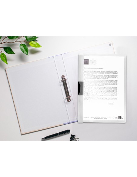 Carpeta liderpapel dossier pinza lateral polipropileno din a4 transparente 60 hojas pinza deslizante