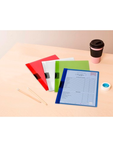 Carpeta liderpapel dossier pinza lateral polipropileno din a4 transparente 30 hojas pinza deslizante