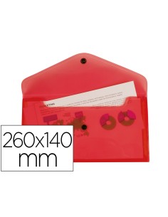 Carpeta liderpapel dossier broche polipropileno tamano sobre americano 260x140 mm rojo translucido