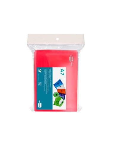 Carpeta liderpapel dossier broche polipropileno din a7 rojo translucido