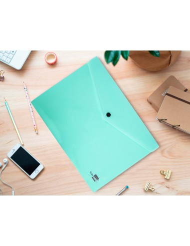 Carpeta liderpapel dossier broche polipropileno din a4 verde manzana opaco 50 hojas