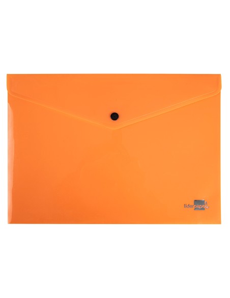 Carpeta liderpapel dossier broche polipropileno din a4 naranja fluor opaco 50 hojas