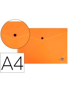 Carpeta liderpapel dossier broche polipropileno din a4 naranja fluor opaco 50 hojas
