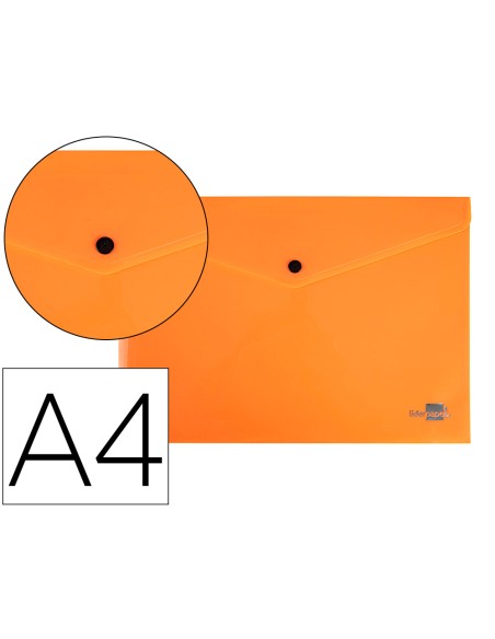 Carpeta liderpapel dossier broche polipropileno din a4 naranja fluor opaco 50 hojas