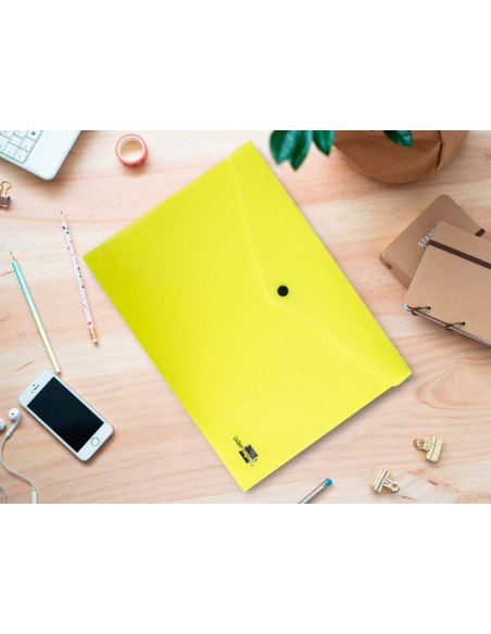 Carpeta liderpapel dossier broche polipropileno din a4 amarillo fluor opaco 50 hojas