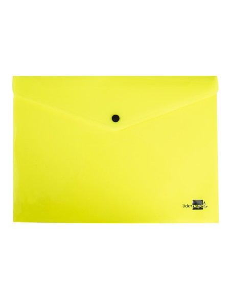 Carpeta liderpapel dossier broche polipropileno din a4 amarillo fluor opaco 50 hojas