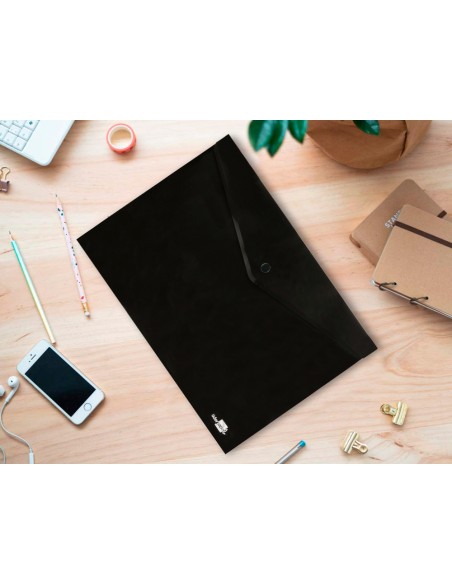 Carpeta liderpapel dossier broche polipropileno din a4 negro opaco 50 hojas