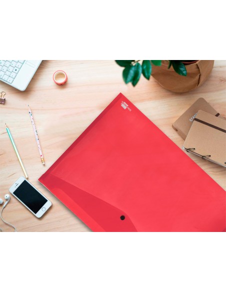 Carpeta liderpapel dossier broche 44243 polipropileno din a3 rojo translucido