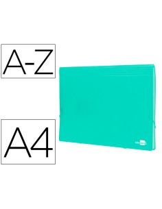 Carpeta liderpapel clasificador fuelle polipropileno din a4 verde opaco 13 departamentos