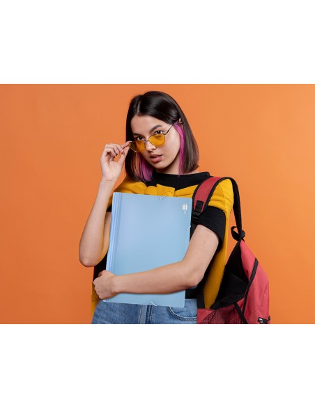 Carpeta liderpapel clasificador fuelle polipropileno din a4 celeste opaco 13 departamentos