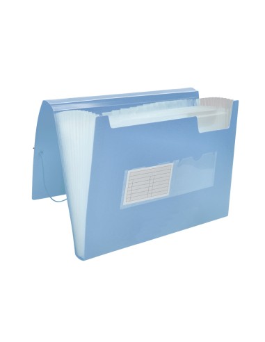 Carpeta liderpapel clasificador fuelle polipropileno din a4 celeste opaco 13 departamentos
