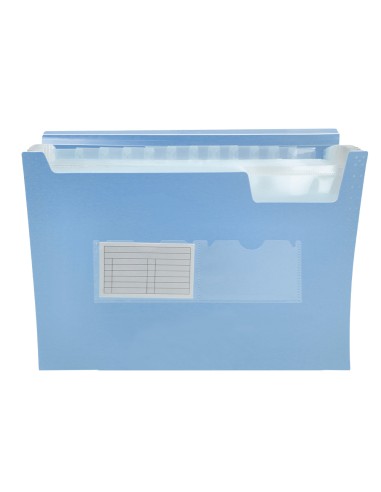 Carpeta liderpapel clasificador fuelle polipropileno din a4 celeste opaco 13 departamentos