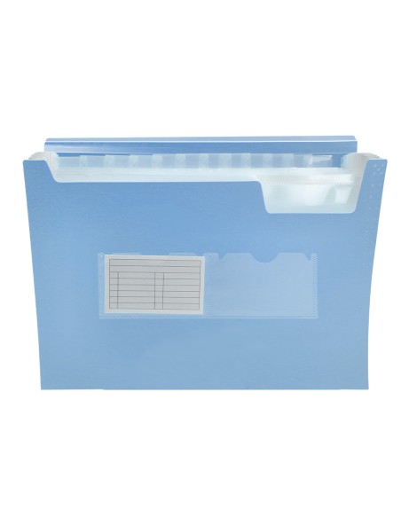 Carpeta liderpapel clasificador fuelle polipropileno din a4 celeste opaco 13 departamentos