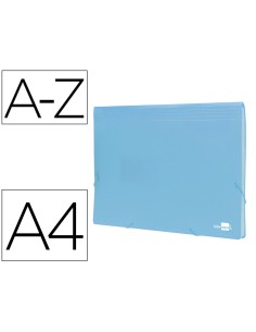 Carpeta liderpapel clasificador fuelle polipropileno din a4 celeste opaco 13 departamentos