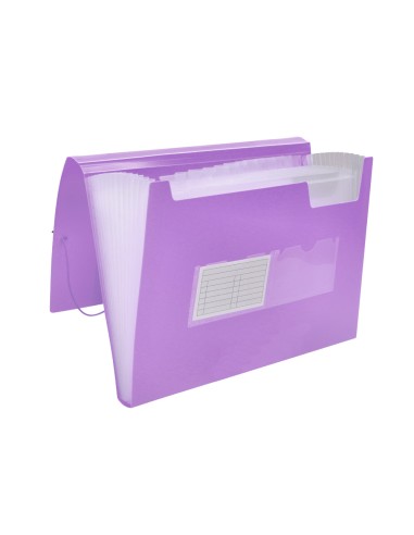Carpeta liderpapel clasificador fuelle polipropileno din a4 lavanda opaco 13 departamentos