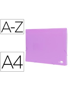 Carpeta liderpapel clasificador fuelle polipropileno din a4 lavanda opaco 13 departamentos