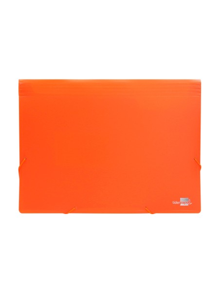 Carpeta liderpapel clasificador fuelle polipropileno din a4 naranja fluor opaco 13 departamentos