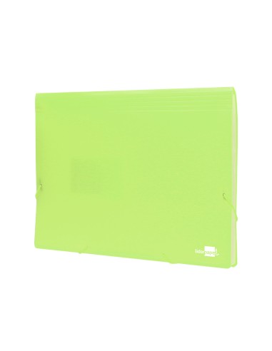 Carpeta liderpapel clasificador fuelle polipropileno din a4 amarillo fluor opaco 13 departamentos