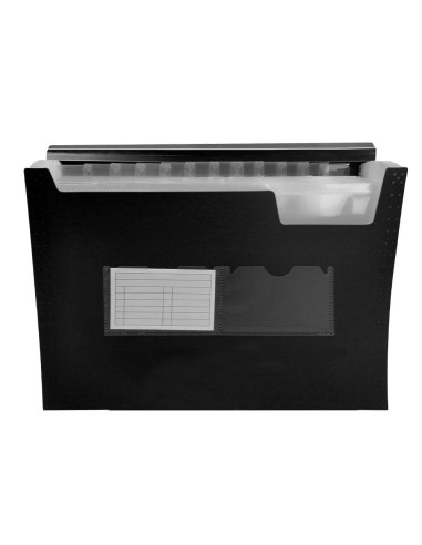 Carpeta liderpapel clasificador fuelle polipropileno din a4 negro opaco 13 departamentos