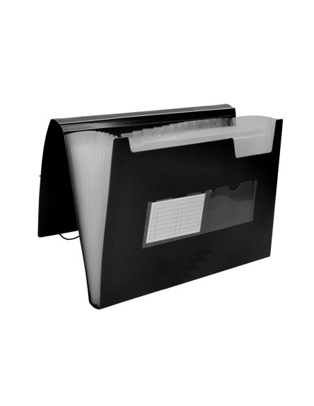 Carpeta liderpapel clasificador fuelle polipropileno din a4 negro opaco 13 departamentos