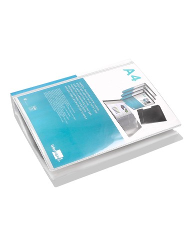 Carpeta liderpapel personaliza 100 fundas polipropilenodin a4 transparente con cajetin