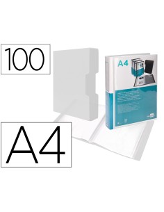 Carpeta liderpapel personaliza 100 fundas polipropilenodin a4 transparente con cajetin