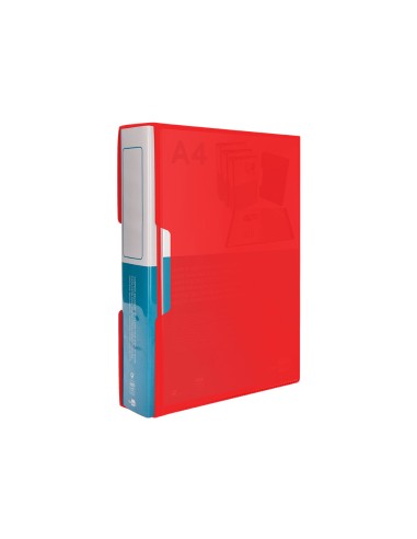 Carpeta liderpapel personaliza 100 fundas polipropilenodin a4 rojo translucido con cajetin