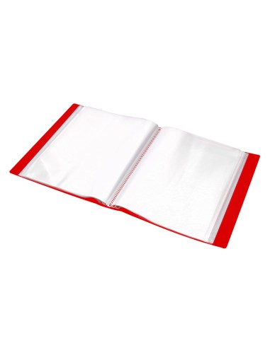 Carpeta liderpapel personaliza 100 fundas polipropilenodin a4 rojo translucido con cajetin