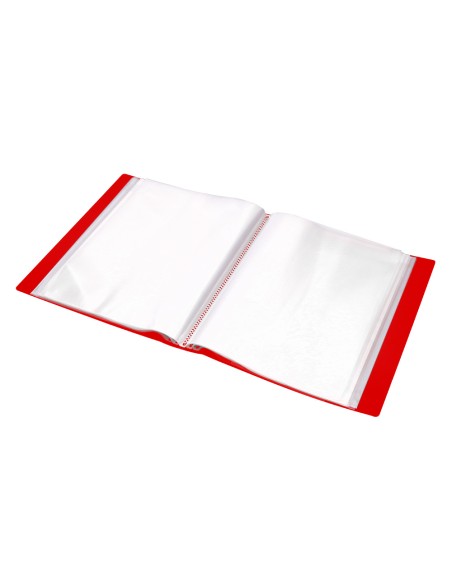 Carpeta liderpapel personaliza 100 fundas polipropilenodin a4 rojo translucido con cajetin