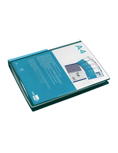 Carpeta liderpapel personaliza 40 fundas canguro polipropileno din a4 verde translucido portada y lomo