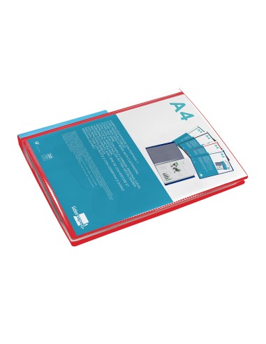 Carpeta liderpapel personaliza 20 fundas canguro polipropileno din a4 rojo translucido portada y lomo